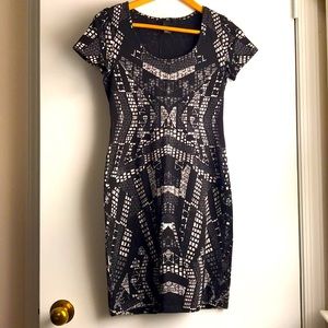 H&M Mini T-shirt Dress Stretch fitted BodyCon sz S